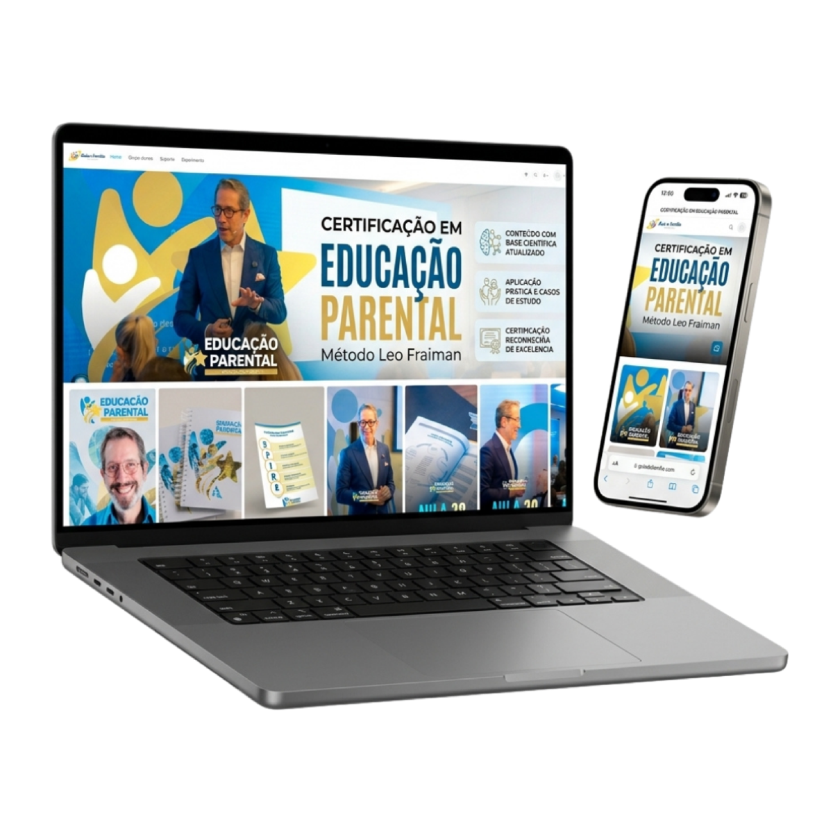 Plataforma em MacBook e iPhone